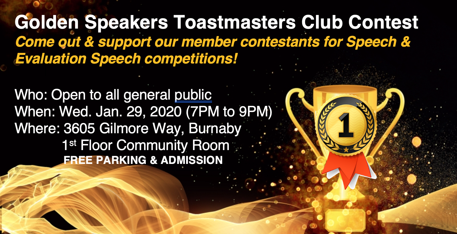 Golden Speakers Toastmasters Club Contest