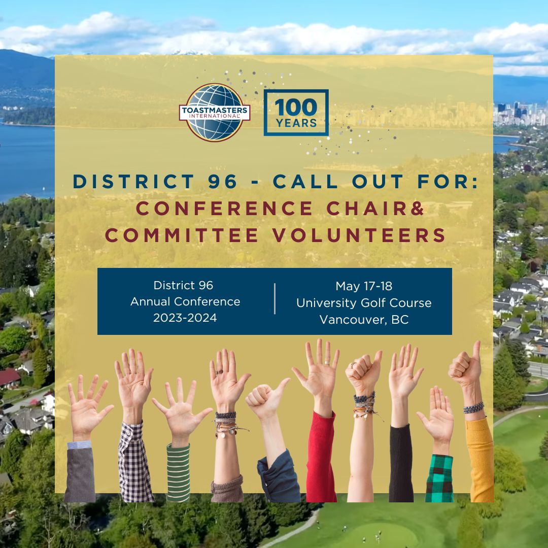 D96 Search for 2023-2024 Conference Chair & Committee Volunteers